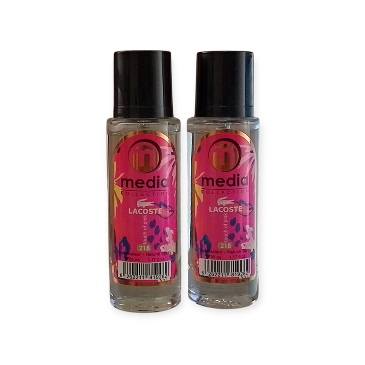 ادکلن جیبی زنانه مدیا مدل لاکوسته تاج آو پینک 35 میل