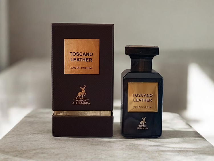 ادکلن مردانه الحمبراء مدل توسکانو لدر حجم 80 میلی لیتر